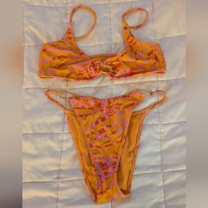 PacSun Orange and Pink Bikini Set